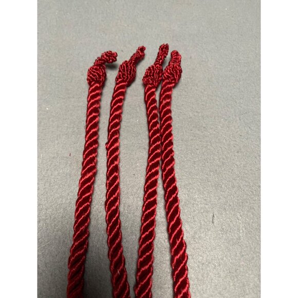 Set Of 4 Red Twisted Curtain Tie Backs with Tassels 12" Long Set of 2 - Picture 4 of 10